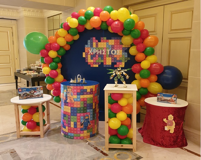 Διακόσμηση CANDY BAR με μπαλόνια : LEGO